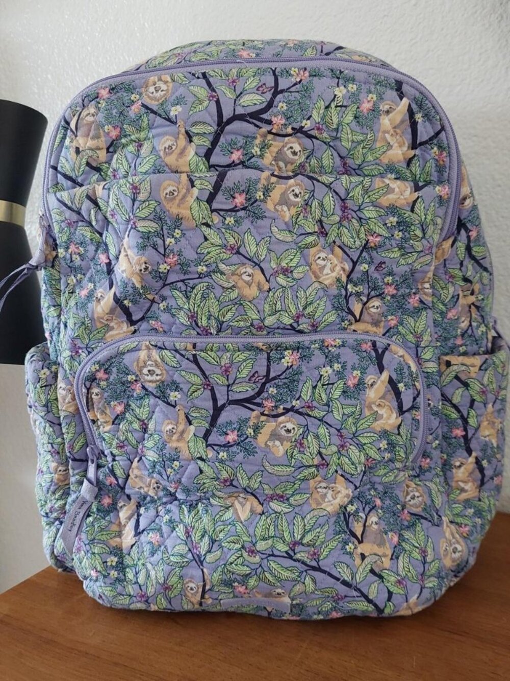 Vera Bradley purple backpack with sloths on tree branches #sloth #animal Vera Br